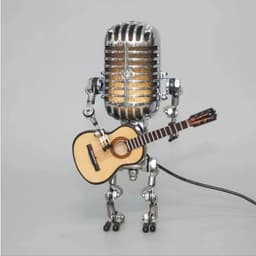Cross-border hot Metal Microphone Robot Metal Microphone guitar with light home decoration thumbnail 3