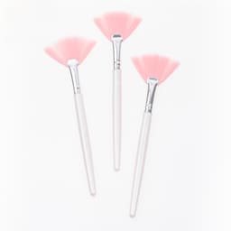 Amazon fan-shaped mask brush pearlescent Rod pink soft wool nylon brush plastic handle powder makeup brush beauty salon thumbnail 1