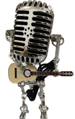 Cross-border hot Metal Microphone Robot Metal Microphone guitar with light home decoration thumbnail 5