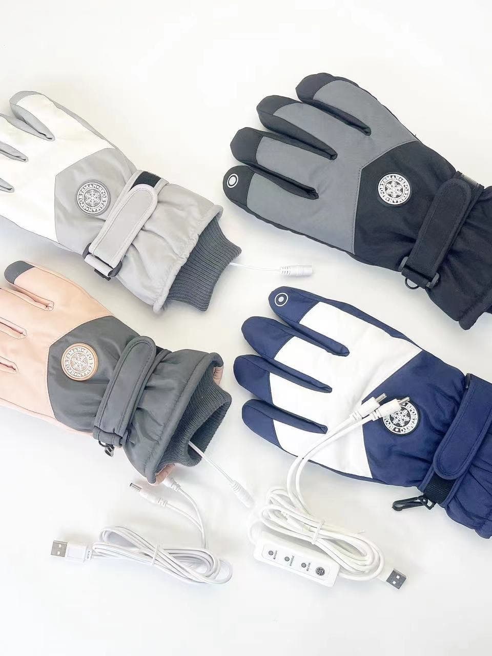 Amazon USB electric heating ski gloves touch screen winter outdoor warm riding cross-border manufacturers direct supply