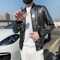 Cross-Border 2024 Autumn New Men's Personalized Fashion Nightclub Trendy Men's Thin Jacket Men's Wholesale thumbnail 4