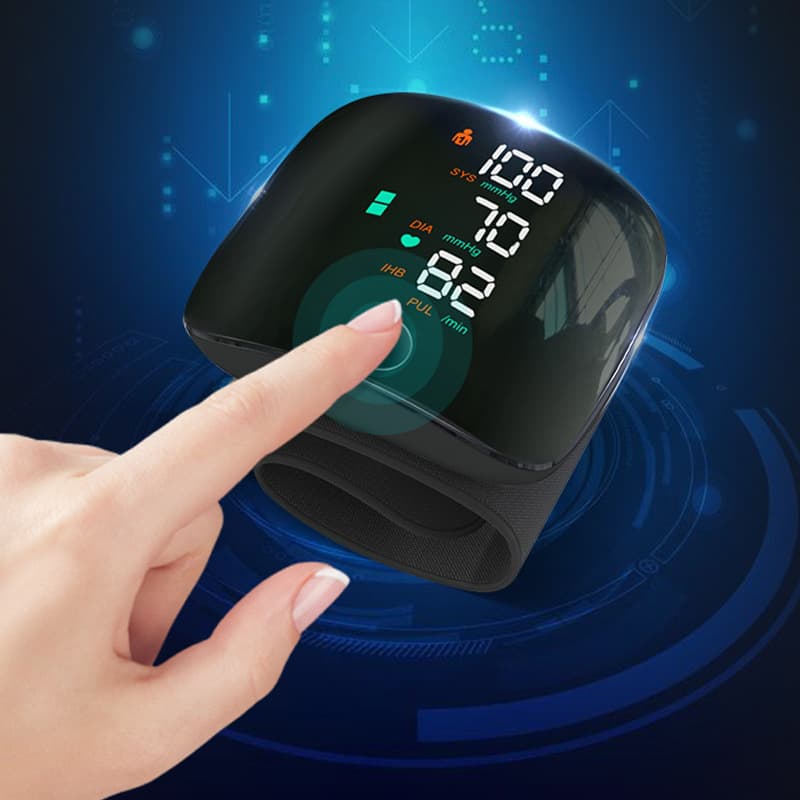 Wrist blood pressure meter charging touch screen electronic sphygmomanometer Russian blood pressure device English Spanish Vietnamese